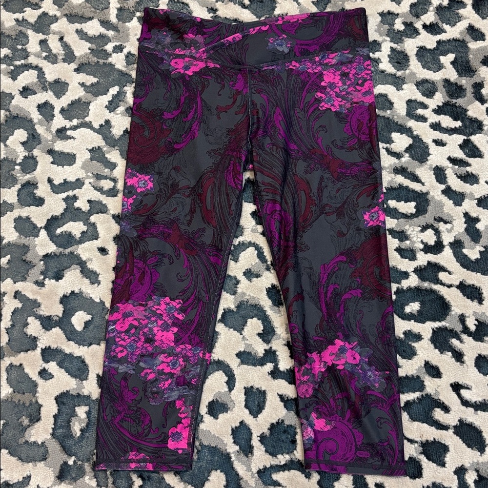 Fabletics Gray, Purple, and Pink Leggings